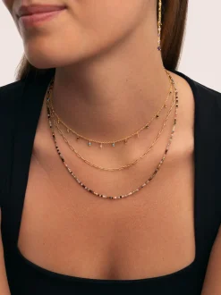 Collar Dancing Stones Baño Oro