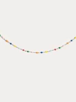Collar Dots Colors Enamel Plata