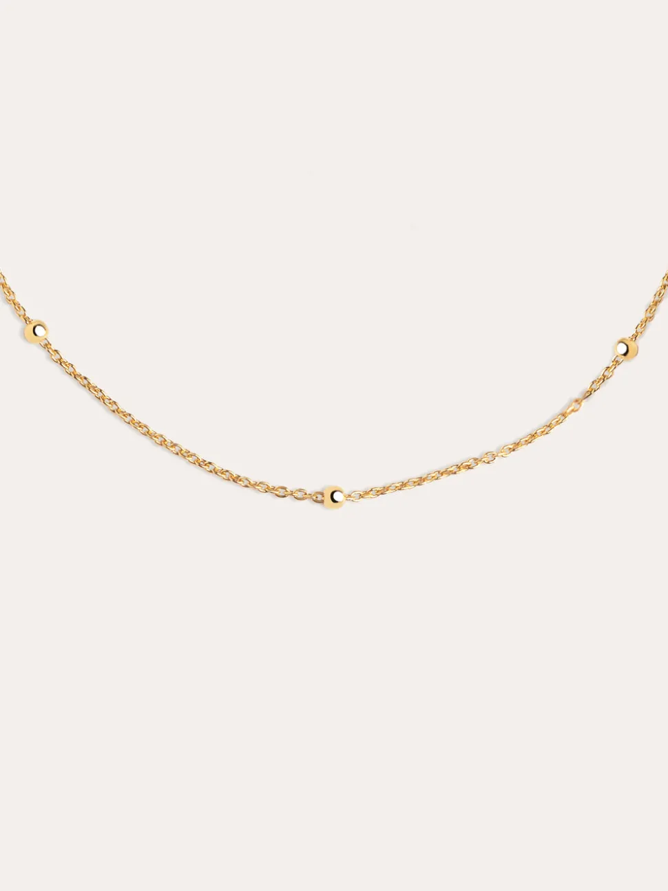 Collar Dots Plata Baño Oro
