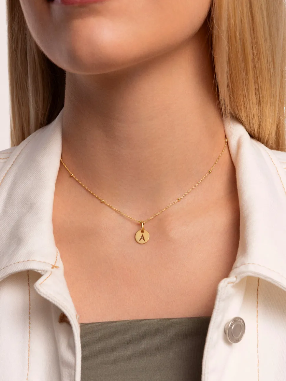 Collar Dots Plata Baño Oro