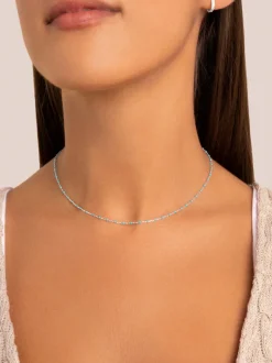 Collar Dots Turquoise Enamel Plata