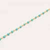 Collar Dots Turquoise Enamel Plata Baño Oro