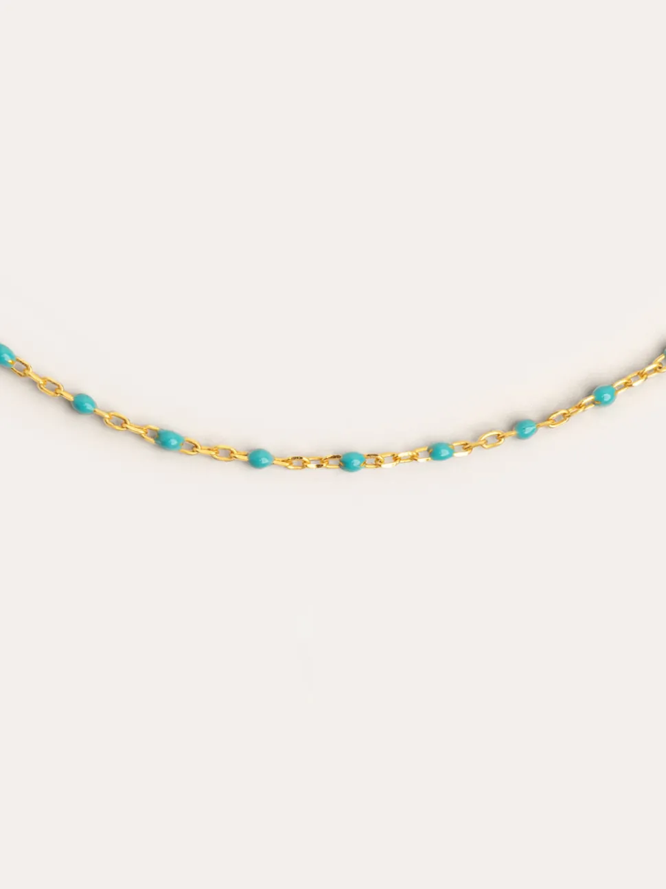 Collar Dots Turquoise Enamel Plata Baño Oro
