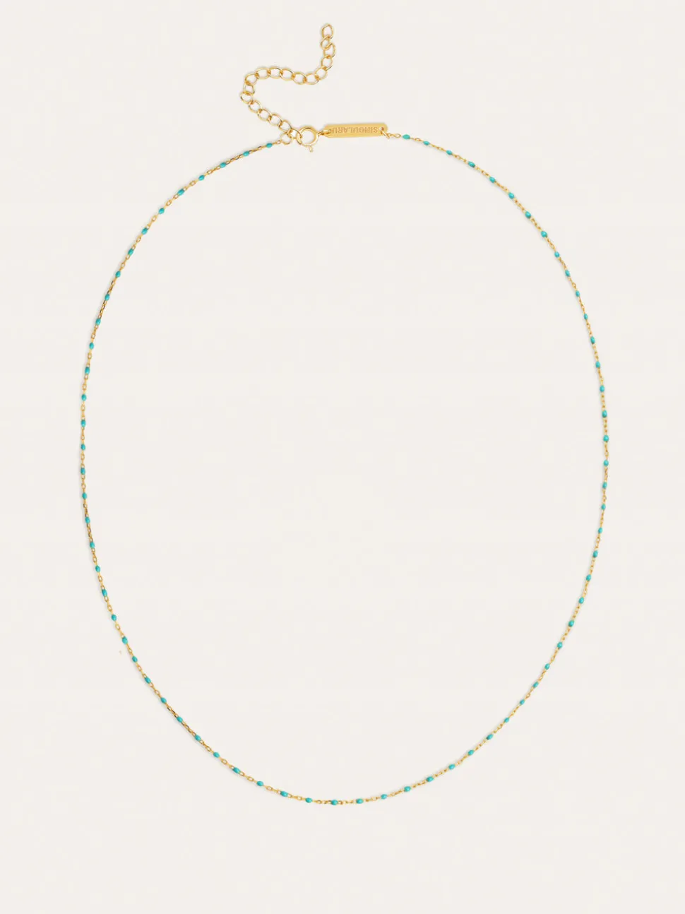 Collar Dots Turquoise Enamel Plata Baño Oro