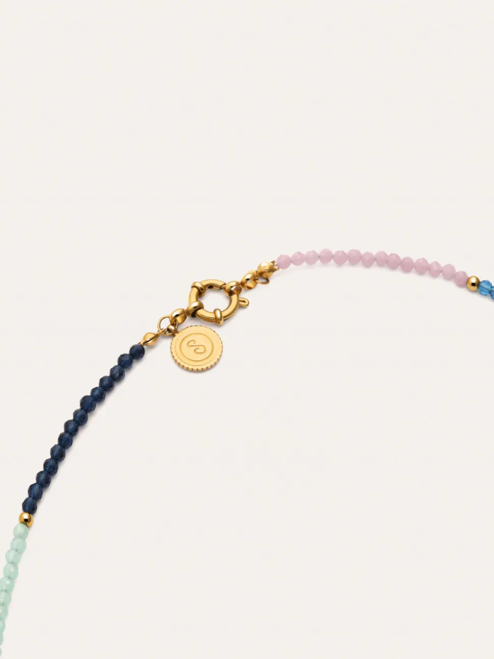 Collar Dye Dots Bruma Acero Baño Oro
