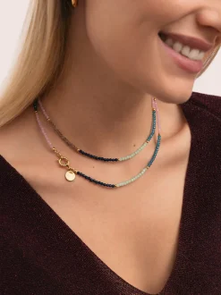 Collar Dye Dots Bruma Acero Baño Oro