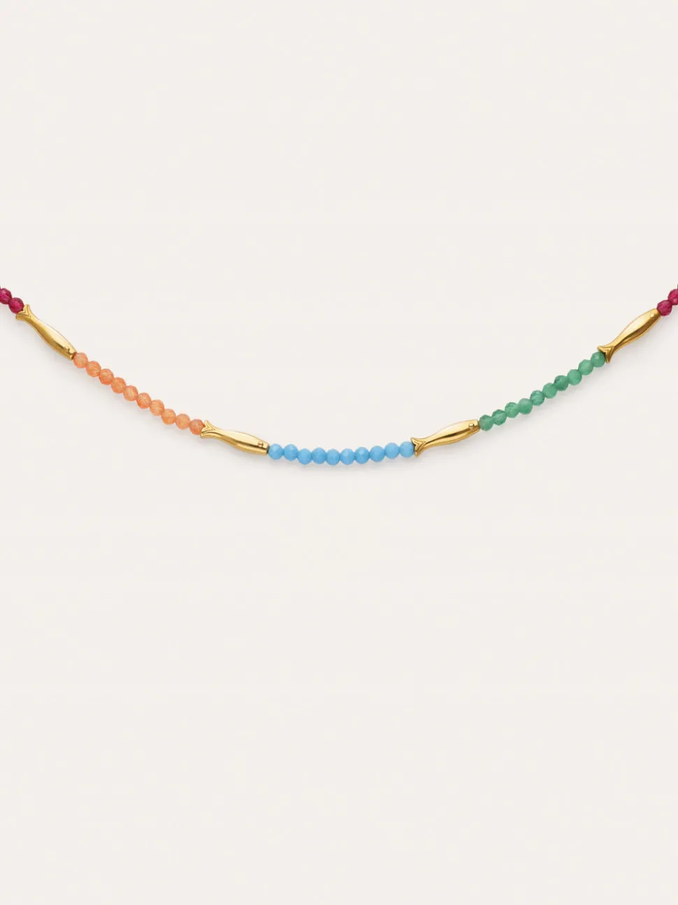 Collar Dye Peces Acero Baño Oro