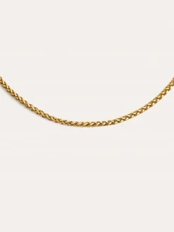 Collar Fine Disco Acero Baño Oro