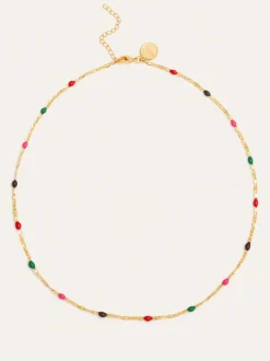 Collar Fine Enamel Miel Baño Oro