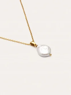 Collar Gala Perla Acero Baño Oro