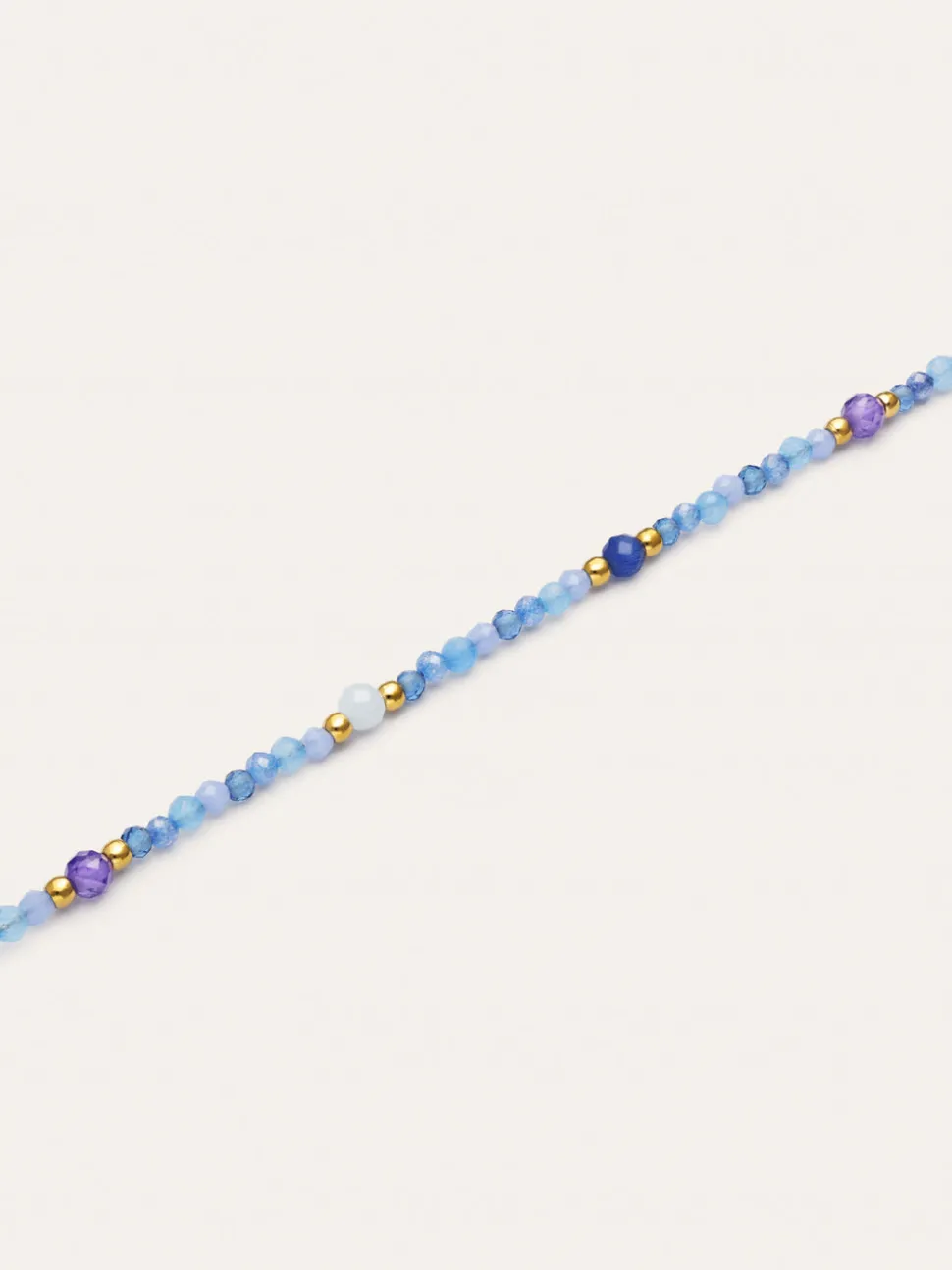 Collar Glam Azul Acero Baño Oro