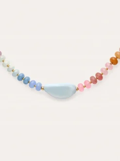 Collar Gummy Stones Acero Baño Oro