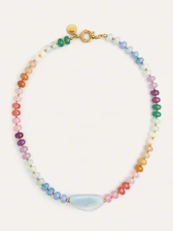 Collar Gummy Stones Acero Baño Oro