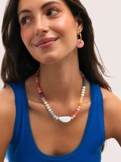 Collar Gummy Stones Acero Baño Oro