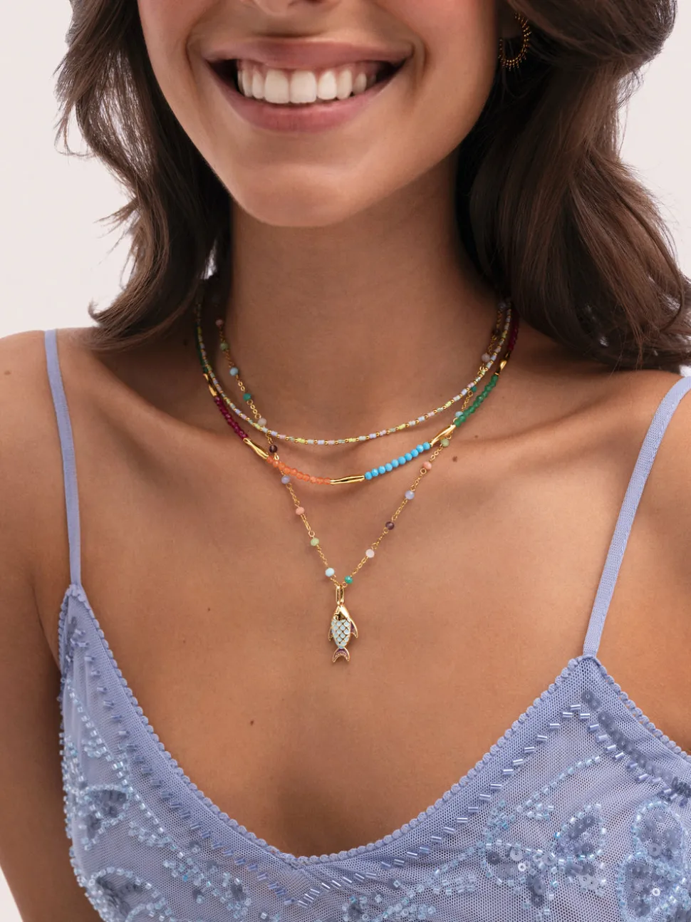 Collar Joy Colors Acero Baño Oro