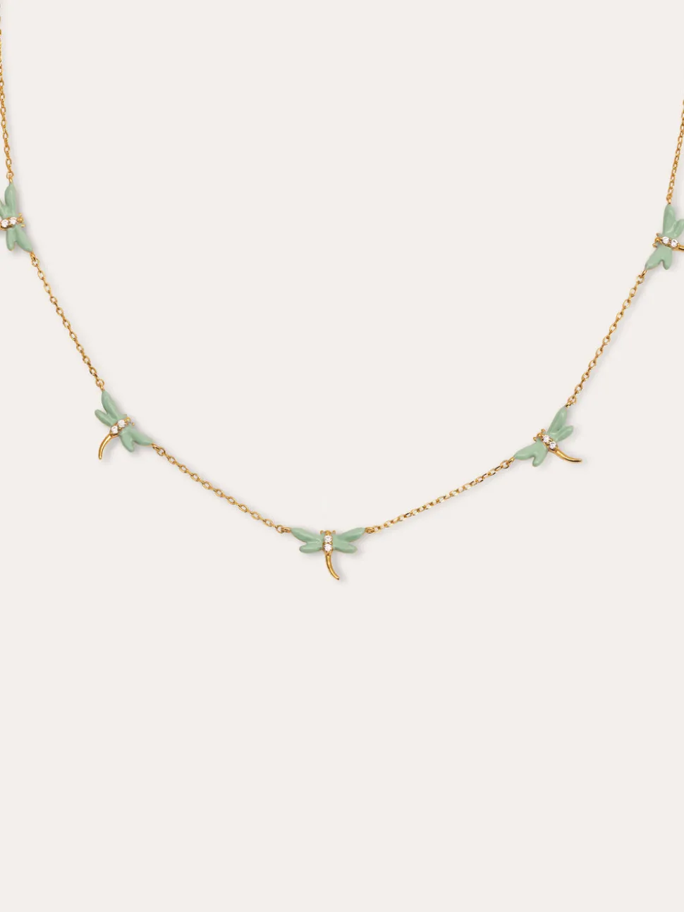 Collar Libélula Baño Oro