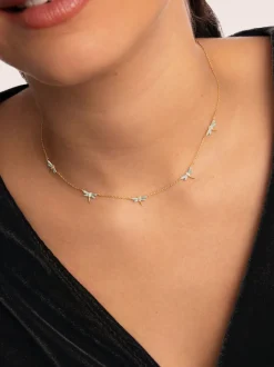 Collar Libélula Baño Oro