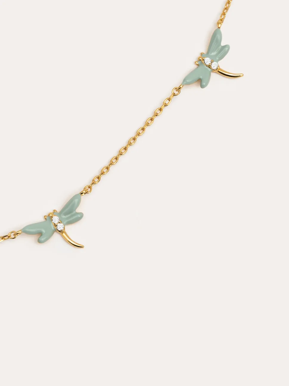 Collar Libélula Baño Oro