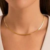 Collar Lisse S Acero Baño Oro