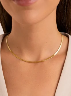 Collar Lisse S Acero Baño Oro