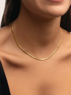 Collar Lisse Sparkling Acero Baño Oro