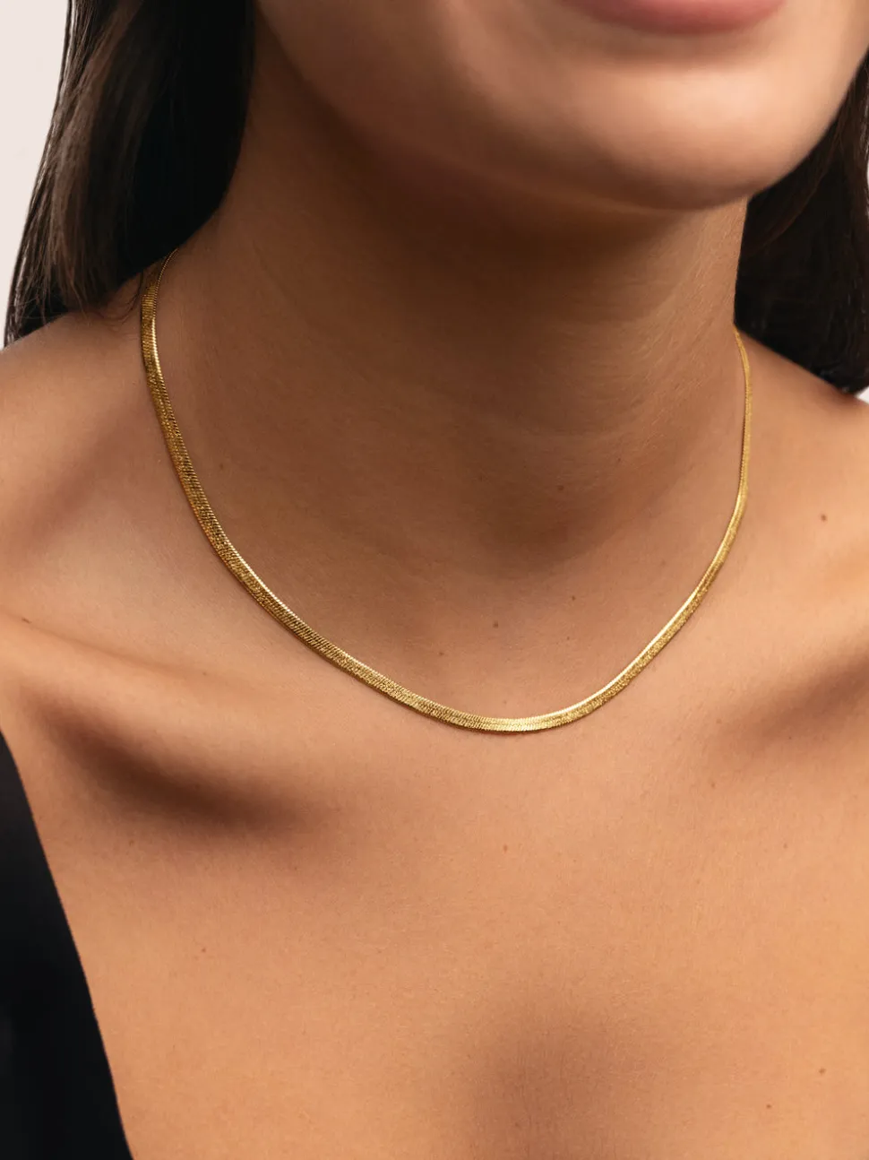 Collar Lisse Sparkling Acero Baño Oro