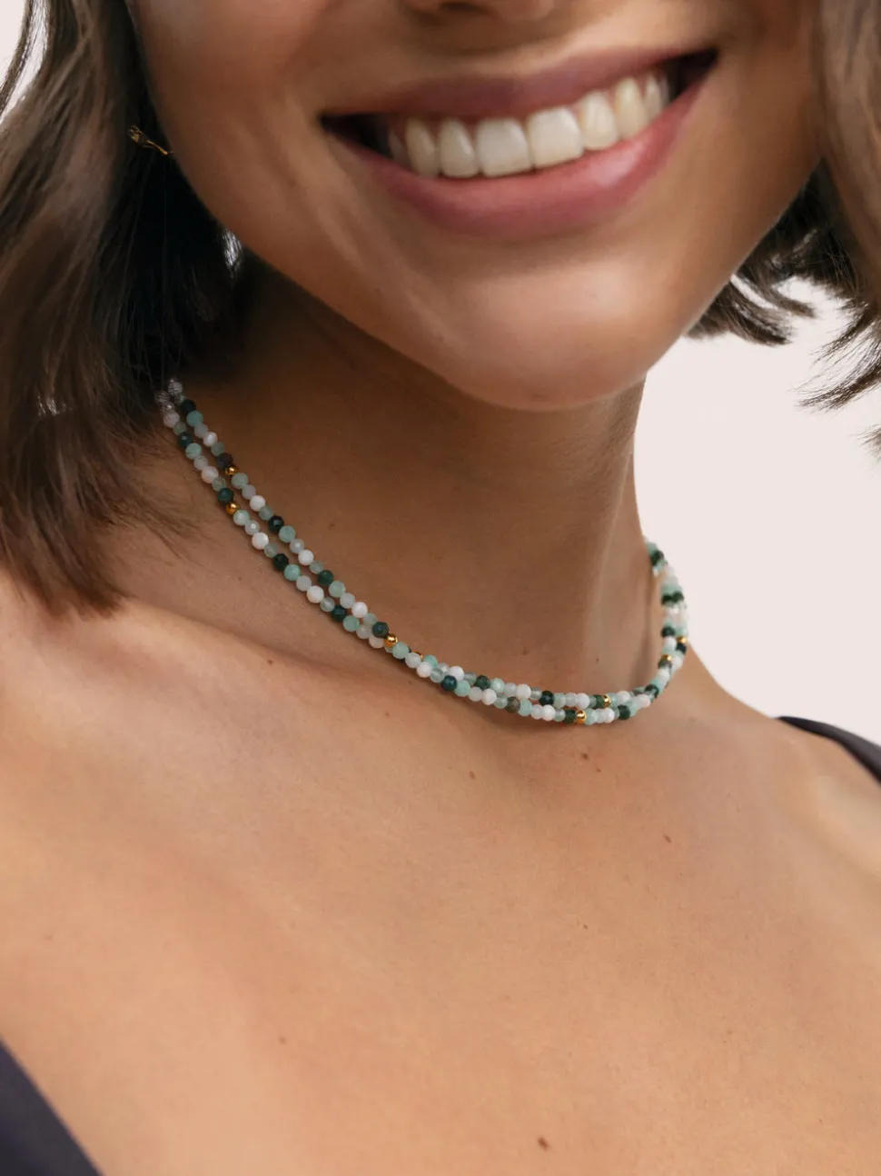 Collar Long Altea Ice Acero Baño Oro