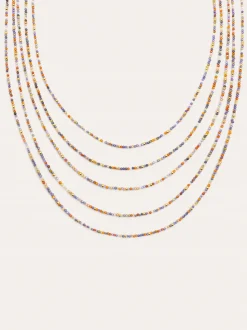 Collar Long Crystals Cleopatra Acero Baño Oro
