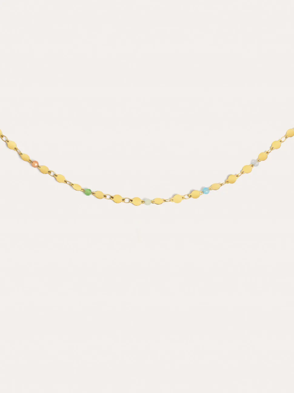 Collar Long Crystals Solar Acero Baño Oro