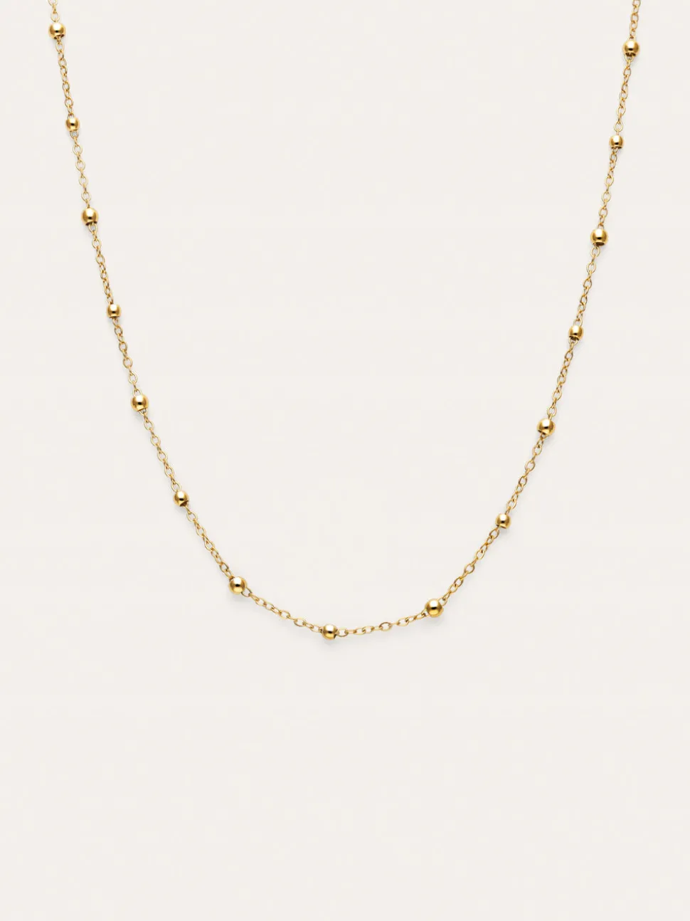Collar Long Dots Acero Baño Oro