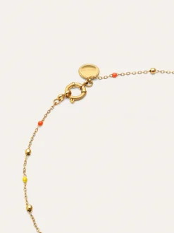 Collar Long Dots L Colors Enamel Acero Baño Oro
