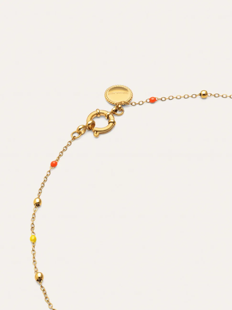 Collar Long Dots L Colors Enamel Acero Baño Oro
