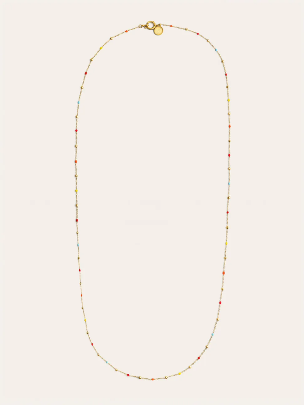 Collar Long Dots L Colors Enamel Acero Baño Oro