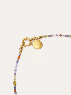 Collar Long Full Crystal Summer Acero Baño Oro