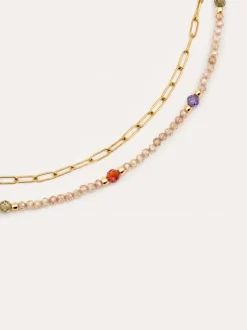 Collar Long Glam Acero Baño Oro