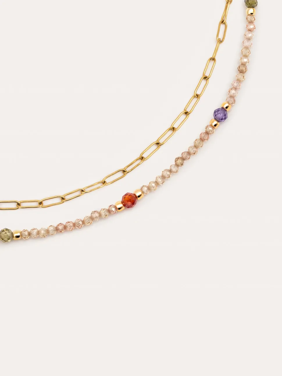 Collar Long Glam Acero Baño Oro