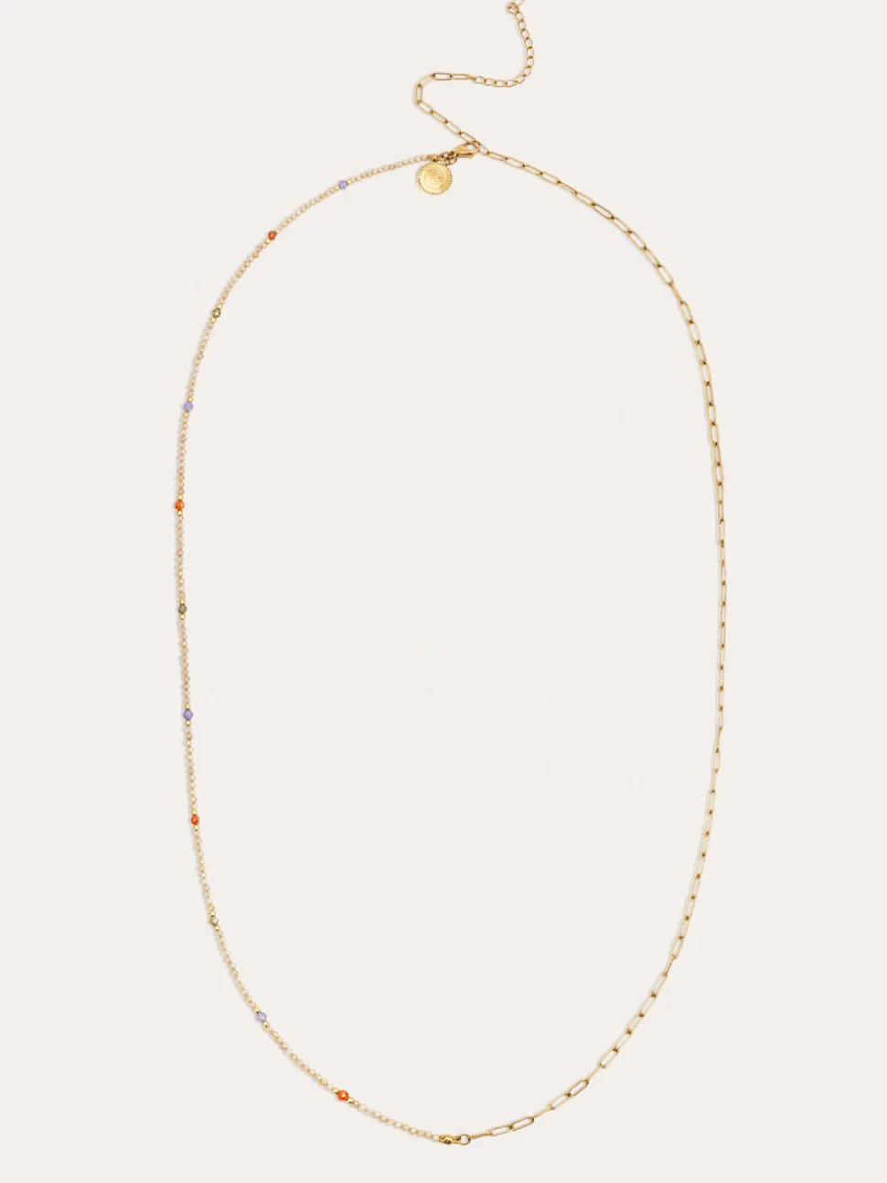 Collar Long Glam Acero Baño Oro