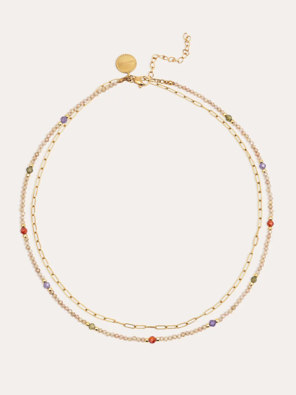 Collar Long Glam Acero Baño Oro