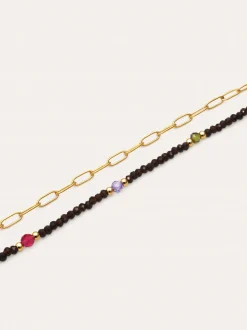 Collar Long Winter Glam Acero Baño Oro