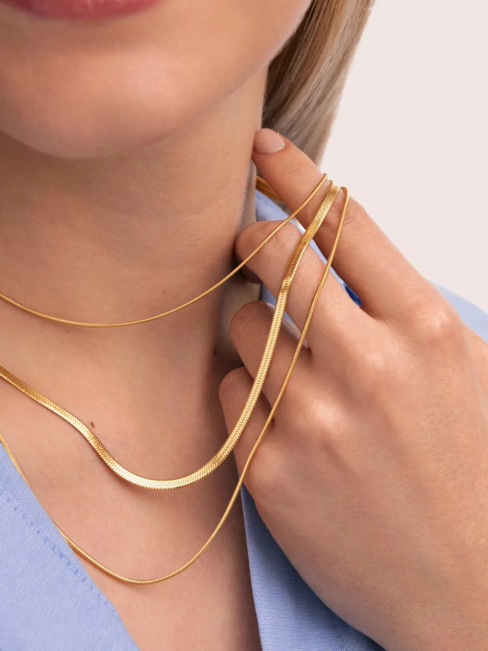 Collar Maat Acero Baño Oro