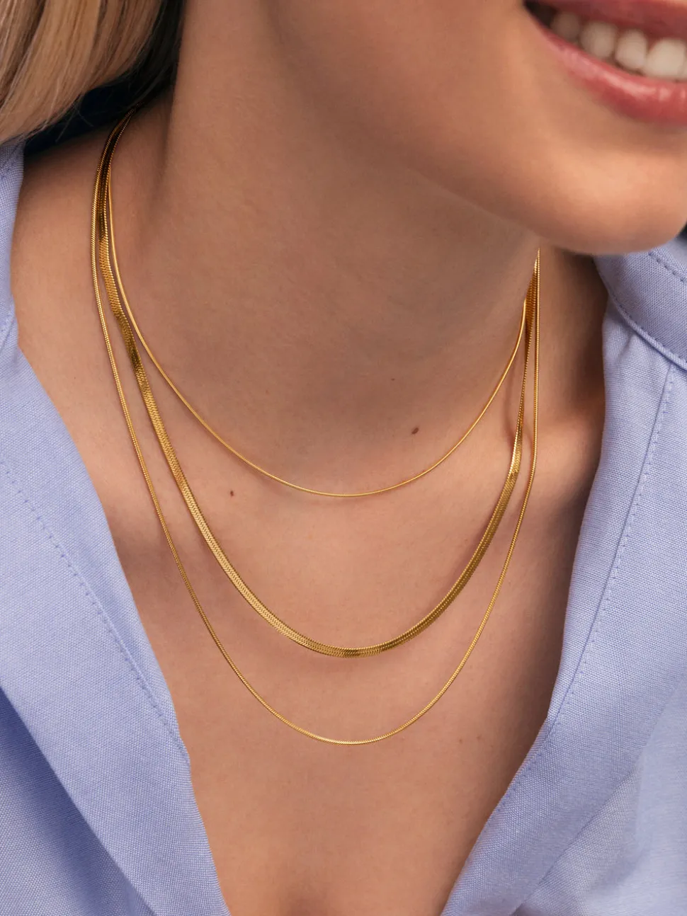 Collar Maat Acero Baño Oro