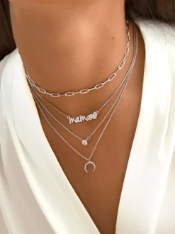 Collar Mamá Heart Plata