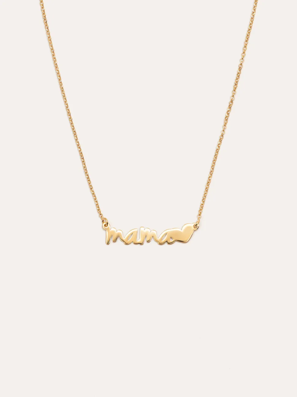 Collar Mamá Heart Plata Baño Oro