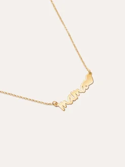 Collar Mamá Heart Plata Baño Oro