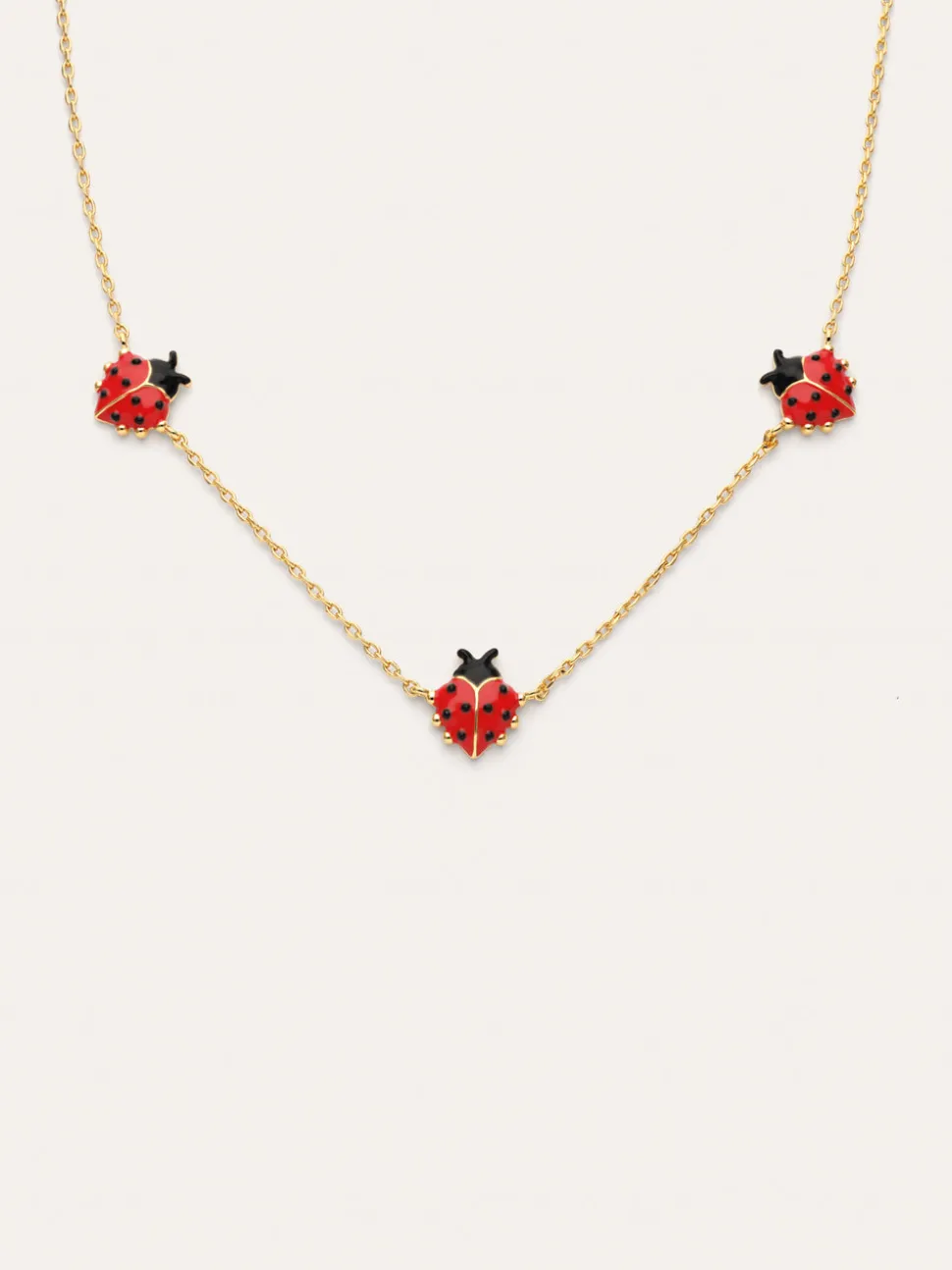 Collar Mariquita Baño Oro
