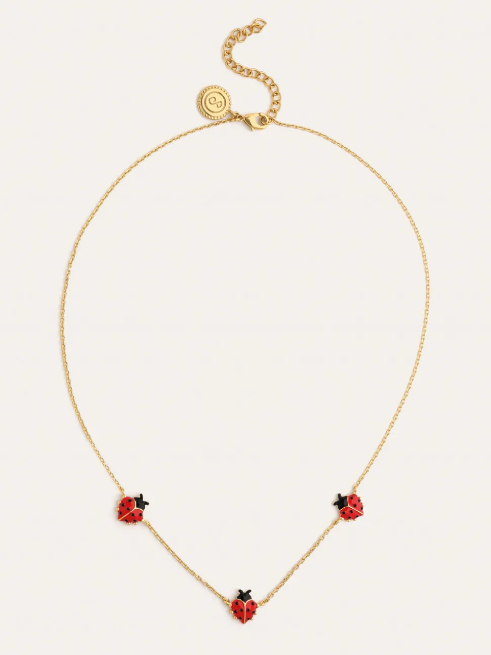 Collar Mariquita Baño Oro