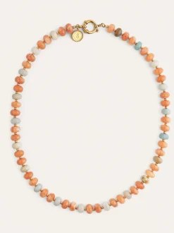 Collar Ámbar Stones Acero Baño Oro