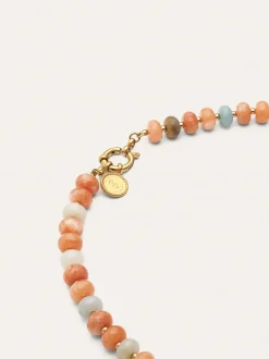 Collar Ámbar Stones Acero Baño Oro