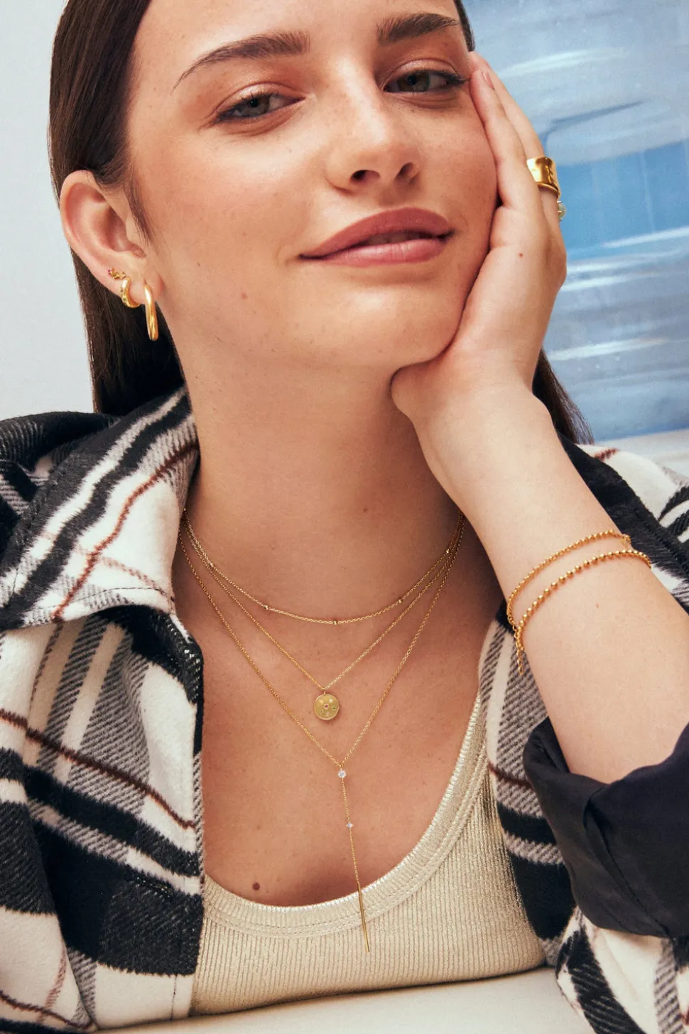 Collar Medallion Spark Color Baño Oro