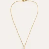 Collar Mini Moon Blanco Acero Baño Oro